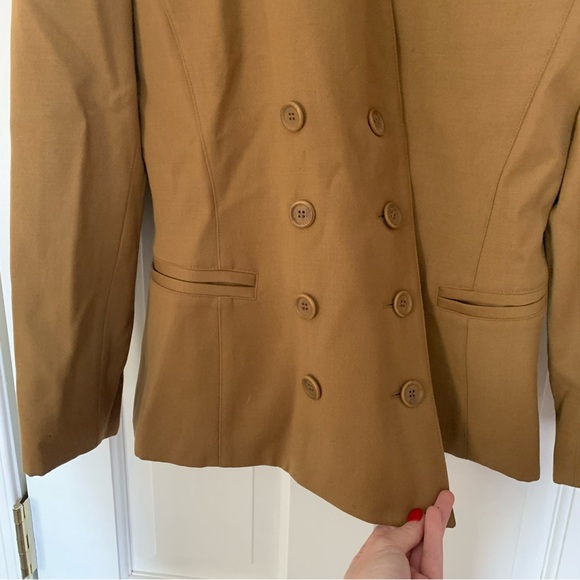 Escada Vintage Wool Double Breasted Blazer with Pocket Square - Picture 2 of 9